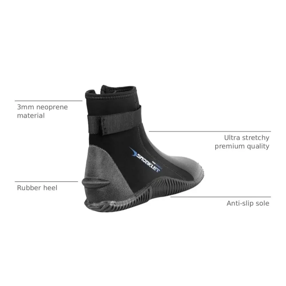 Jsnorklet Diving Wetsuit Booties w/ Anti-Slip Sole for Water Sports Unisex